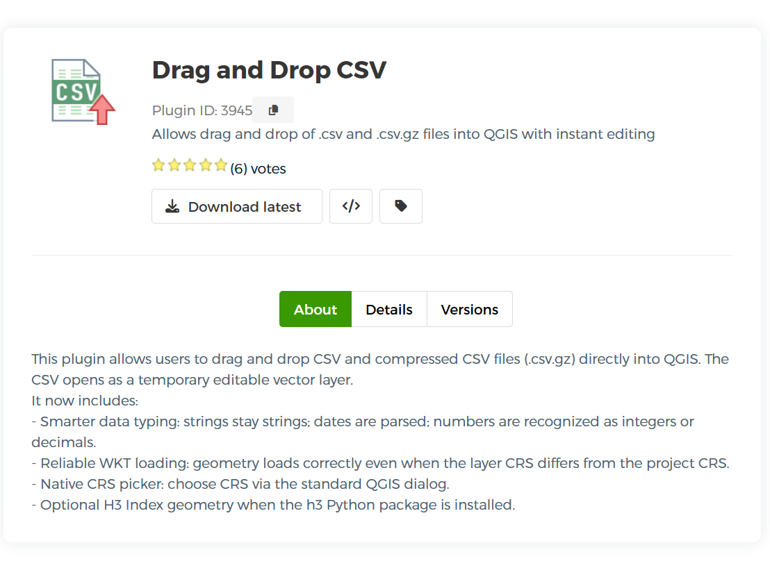 Drag and Drop CSV