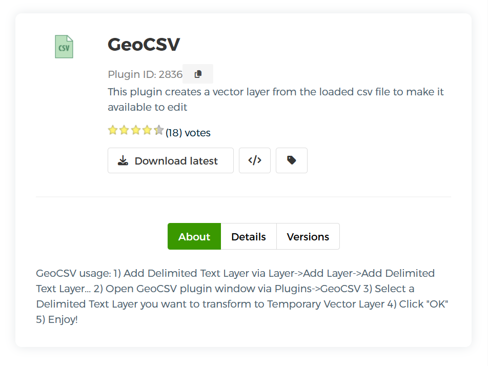 GeoCSV